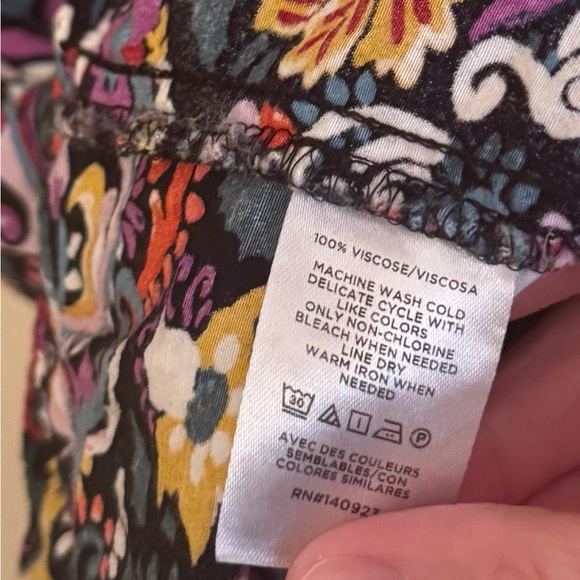 LOFT Floral Paisley Button Front Dress Women’s Medium Petite Boho Viscose - Picture 6 of 6